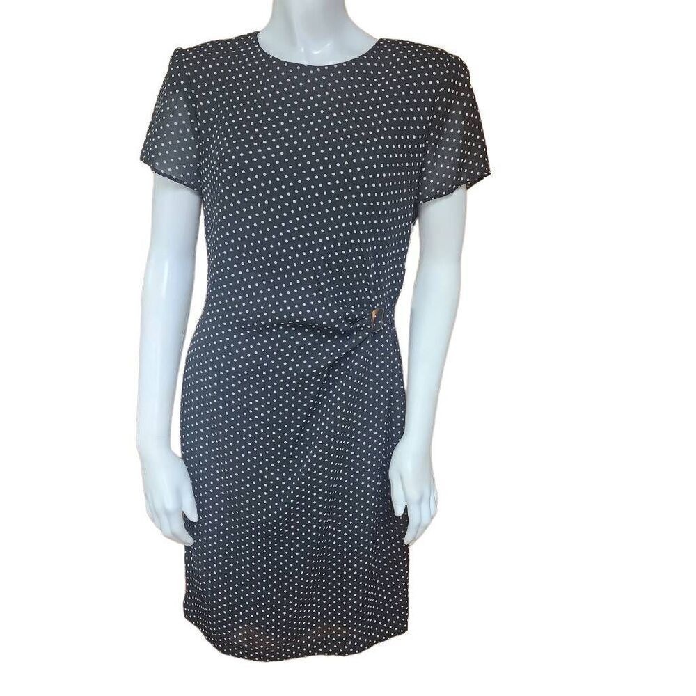 Vintage NWT J.B.S. Ltd Black & White Polka Dot Dress (6)